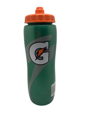 Gatorade 32 Oz Green Squeeze Water Bottle With Orange Lid For Sports & Fitness
